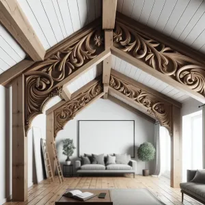 jak wykończyć belki na poddaszu